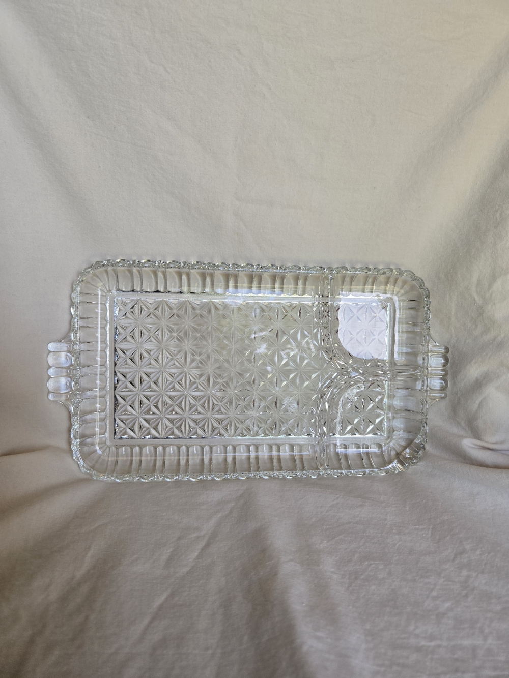 Clear Glass Divided Serving Tray